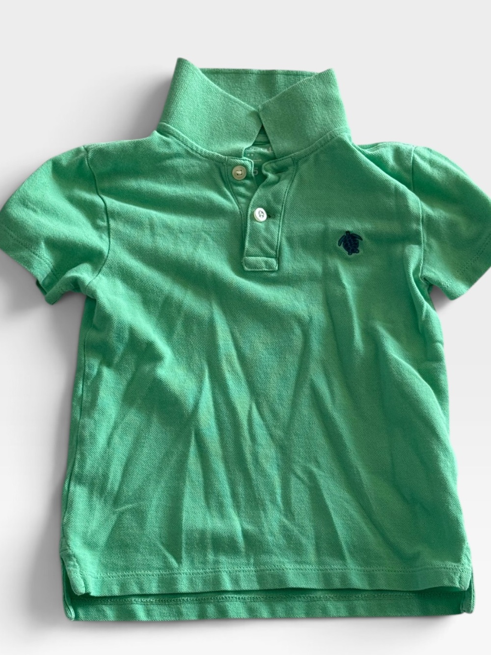 J.Crew Crewcuts Mint Green Pique Polo Shirt Boys 4-5 Navy Turtle Embroidery